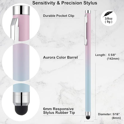 LINFANC Stylus Pens for Touch Screens,Linfanc 6 Pack Stylus Pens for iPad High Sensitivity and Precision Capacitive Stylus Pens for iPhone All Touch Screens Devices,Extra 12 Replacement Tips (LF1026)
