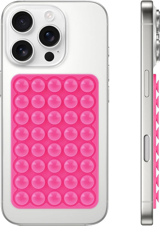 Yojaro Silicone Suction Phone Case Mount, Non Slip Suction Cup Phone Mount, Phone Accessories Holder for Selfies and Videos, Silicon Adhesive Phone Stand Sticky for Cell Phone Dark Pink