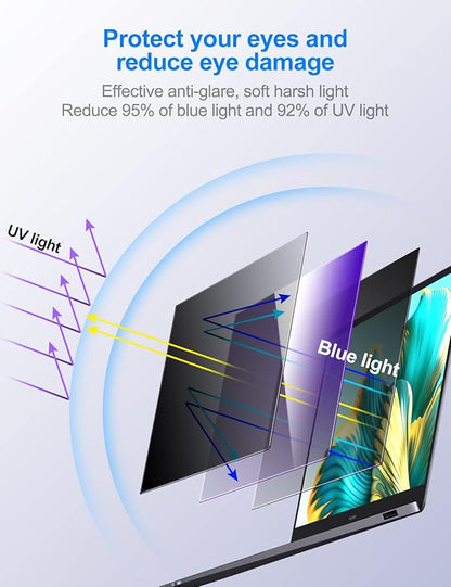 Laptop Privacy Screen 14 Inch Privacy Filter Screen Protector for 14Inch Laptop Anti Blue Light Glare Removable Filter