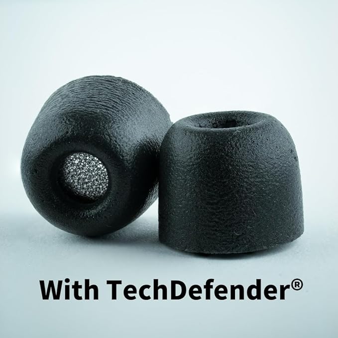 Comply 600 Core Series | Memory Foam Replacement IEM Ear Tips for Truthear, Sennheiser, Moondrop & More | Superior Noise Isolation, Ultimate Comfort, Secure Fit | TechDefender, Black, Small (3 Pairs)