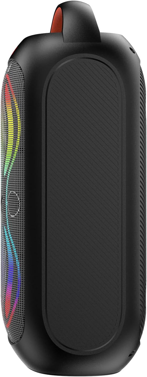 Portable Bluetooth Speaker with 120dB Loud Sound, Dynamic LED Lights, 5 RGB Modes, Bluetooth 5.3, USB/TF/AUX/FM/Mic Input/TWS, Built-in Handle, Party Speaker for Home, Outdoor, Party, Camping (RGB)