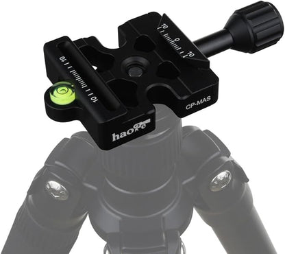 Haoge CP-MAS Screw Knob Clamp Adapter Mount for Quick Release QR Plate Camera Tripod Ballhead Monopod Ball Head Fit Arca Swiss and Manfrotto 200PL-14 RC2 Plate