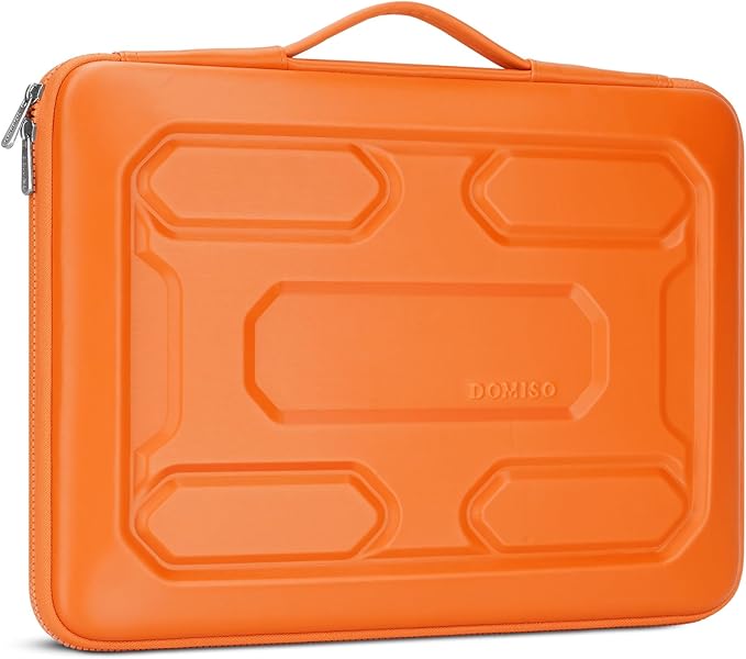 DOMISO 15.6 inch Laptop Sleeve with Handle Shockproof Waterproof EVA Protective Case for 15.6" Yoga 720 IdeaPad 310 320 ThinkPad T570/Legion 5 Gen 6/HP Envy 15/15.6" Notebooks, Orange