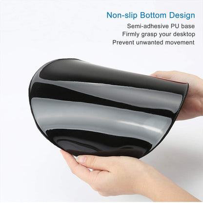 ITNRSIIET Ergonomic Mouse Pad with Gel Wrist Support Small Wrist Rest Smooth Surface Non-Slip PU Base Comfortable Office Supplies Pain Relief, 8.7 x 7.2 inches, Orange Flower