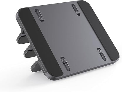 Dual Aluminum Vertical Laptop Stand Organizer, Sturdy Notebook Computer Holder Stand Compatible with New Liquid Retina XDR Apple MacBook Air/Pro, Mac mini, Apple TV and iPad Pro - Spacegray