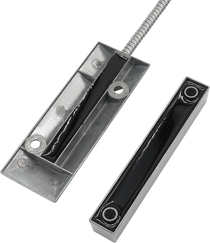 Magnetic Reed Switch Wired Surface Mount Normally Open/Closed NC/NO Contact Sensor Alarm Magnetic Door Switch with 3 Wires, Zinc Alloy Sliver, OC-55
