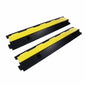 YONSHENG Rubber Cable Ramp Cord Cover Cable Protector Ramps Wire Hose Protective 1 Channel 22000Lbs Load Capacity Traffic Speed Bump for Asphalt Concrete Gravel Driveway Indoor Outdoor, 4 Pack