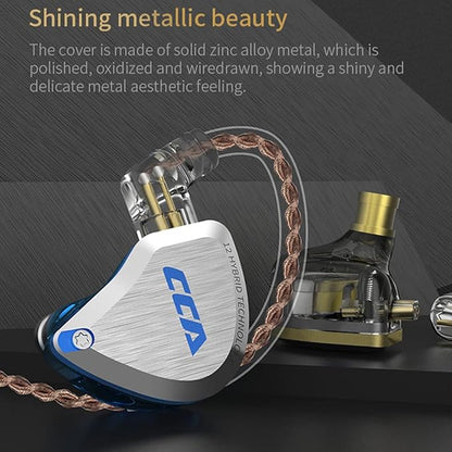 CCA C12 in Ear Monitor Headphones 5BA 1DD Hybrid HiFi IEM Earphones Noise Isolating Stereo Wired Earbuds for Musicians Audiophile Singers DJ