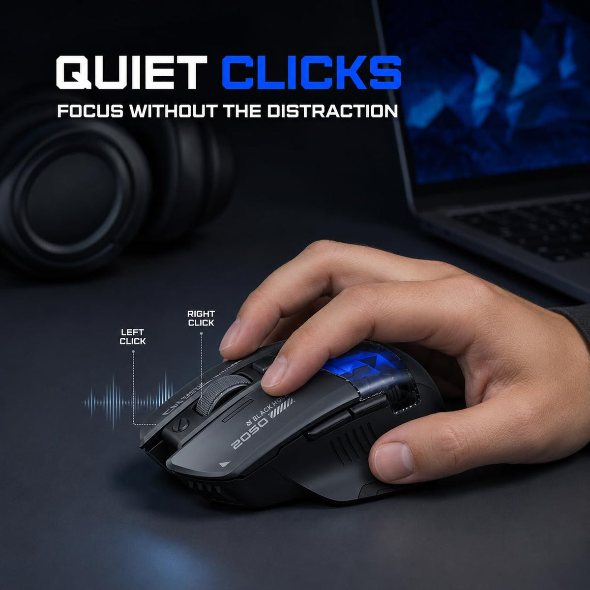 INPHIC A9 V2 Explorer Wireless Gaming Mouse, 12800 DPI Silent Mouse