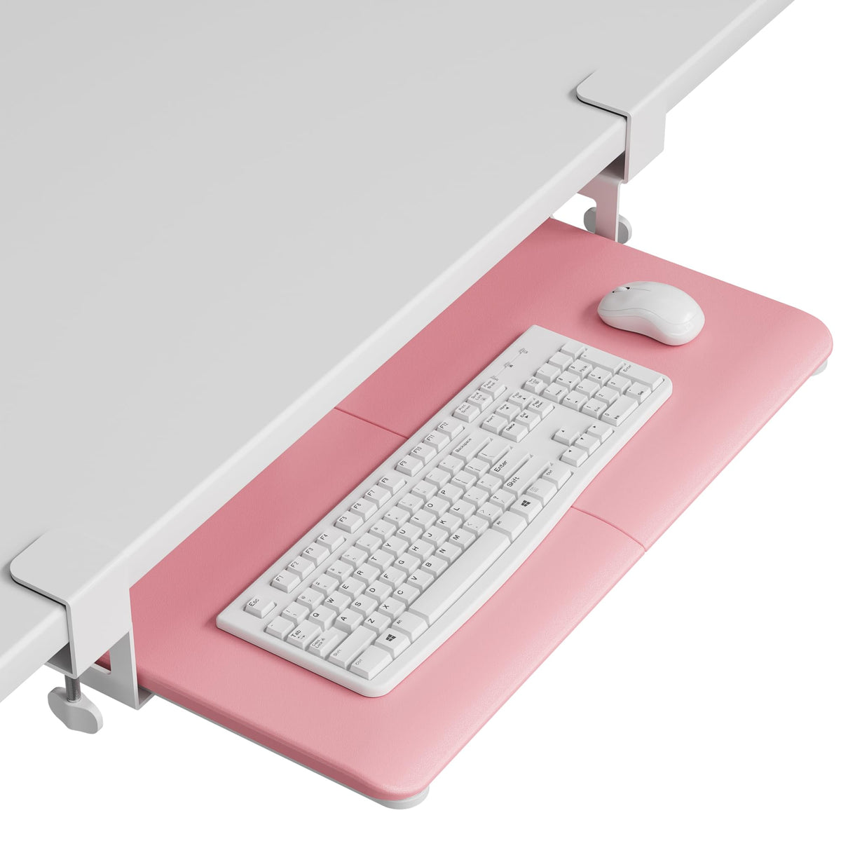 BONTEC Under Desk Keyboard Tray, Pull-Out Keyboard & Mouse Platform
