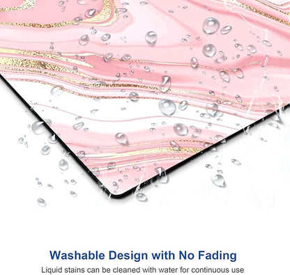 Hokafenle Mouse Pad Marble, Pink Gold Marble Mouse Pad for Women, Square Cute Mouse Mat Waterproof Mousepad Non-Slip Rubber Base Mouse Pads for Wireless Mouse Office Laptop