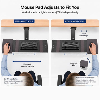 Uncaged Ergonomics Under Desk Keyboard Tray Slide Out & Keyboard Holder