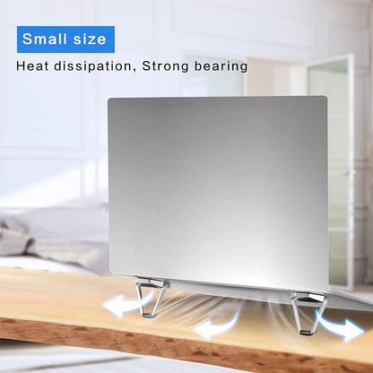 Zinc Alloy Portable Laptop Cooling Pad & Riser - Ergonomic Legs for 12-20 Inch Laptops (Silver, 4pcs)