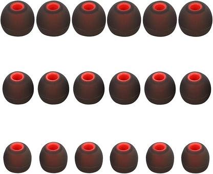 Earbud Replacement Tips Silicone Earbud Tips Ear Tips Fit for in-Ear Headphones (Inner Hole 3.8mm -5.1mm) Earbud Rubber Tips Earbud Covers 9 Pairs S/M/L