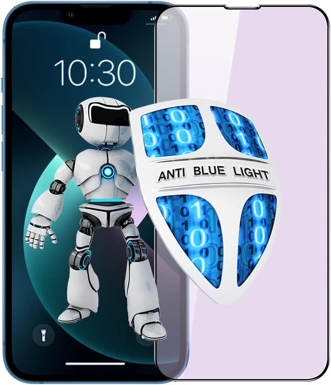 PERFECTSIGHT Anti Blue Light Screen Protector Compatible with iPhone 13 Pro Max 6.7 inch, Eye Care HD Clear Tempered Glass - Anti Eye Fatigue & Eye Dry Easy Installation