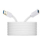 VCZHS Tech USB Extension Cable White 15ft, USB 3.0 Extender for High-Speed Data Transfer & Fast Charging, Durable & Flexible for Mouse, Keyboard, Printer, Flash Drive, Webcam, and More