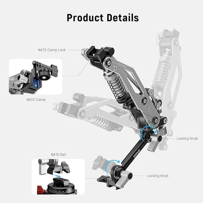 NEEWER Vacuum Suction Cup Car Mount for Action Camera with Hydraulic Boom Arm, NATO Rail, Compatible with DJI Osmo Pocket 3 Insts360 X5 X4 X3 GoPro Hero Adapter Mobile Phone Holder, 500 g Max Load