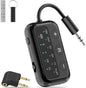 1Mii SafeFly Dot Airplane Bluetooth 5.3 Transmitter Receiver for 2 Headphones, aptX Low Latency/Adaptive Wireless Audio Adapter for in-Flight TV/PC/Car/Home Stereo/Speaker, Volume Control