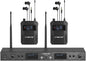 Phenyx Pro UHF Mono Dual Wireless in-Ear Monitor System, Metal Wireless IEM System, Sturdy Bodypack Receiver, 2x50 Frequencies, Separate Outputs,164ft Operation, Suitable for Band and Studio (PTM-22)