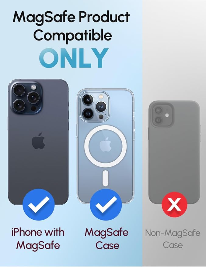 Phone Grip for iPhone - Magnetic Phone Ring Holder Detachable for iPhone 16 - Comfortable Finger Phone Loop Grip for Apple 16/15/14/13/12,Blue