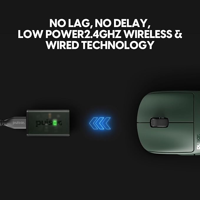 Pulsar Gaming Gears X2V2 mini Wireless Gaming Mouse, Founder's Edition, Ultra Lightweight 1.80 oz (51 g), Symmetrical, Optical Switch, 2.4 Ghz 1 ms, 26000 DPI, PAW3395 Sensor (Mini, Wireless, Green)