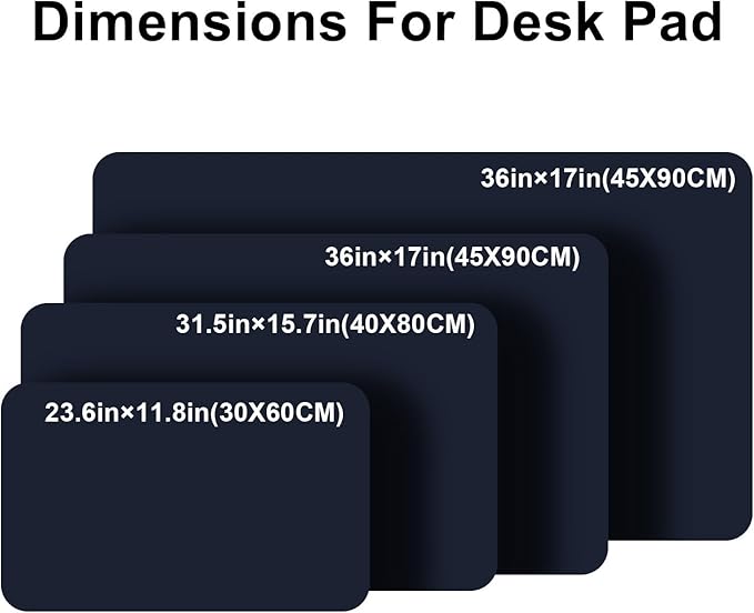 PU Leather Desk Pad Protector Gaming Mouse Pad Non Slip Desk Mat for Keyboard and Mouse Waterproof Desk Writing Pad for Office and Home Desk Accessories(Dark Blue, 23.6 * 11.8)