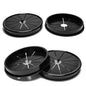 4 Pcs Cable Grommet, Snap Bushing 3-1/8" (80 mm) Mounting Diameter, Flexible Petal-Shaped Buckle Round Nylon Desk Grommet for Wires Through Countertop Cord Organizer and Protection, Black
