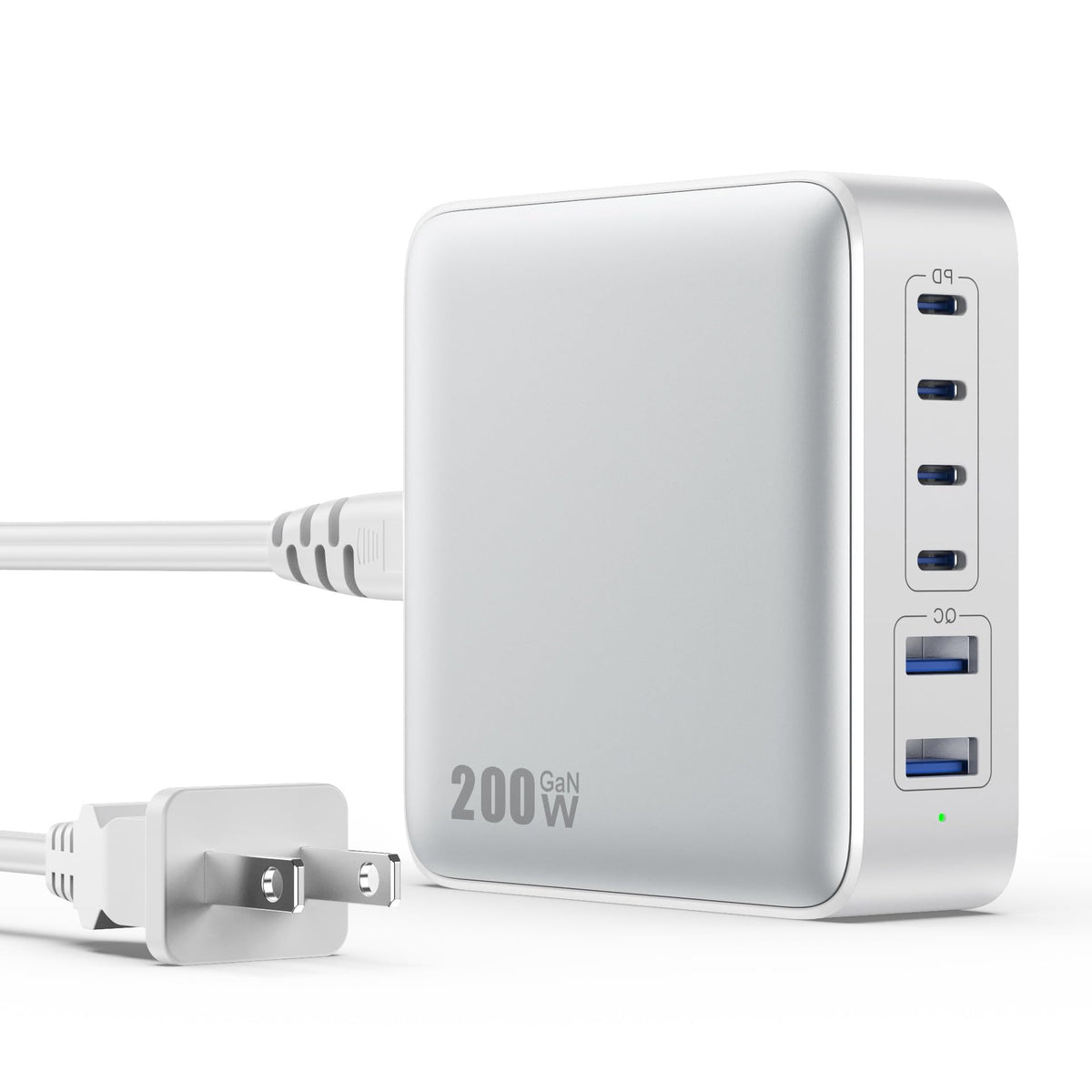 USB C Charger 200W USB C Charger Block,Upgraded GaN III 8-Port Fast Charging Station Hub,PD 65W Laptop Charging Adapter Compatible with MacBook Pro/Air,DELL,Steam Deck,iPhone 16/15/14,Galaxy S23/22