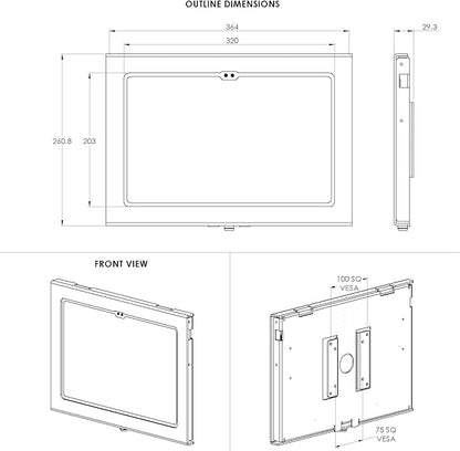 TABcare Locking Anti-Theft Metal Case for iPad Pro 13" for Kiosk, POS, Store, Show Display, Time Clock (Black, iPad Pro 13)