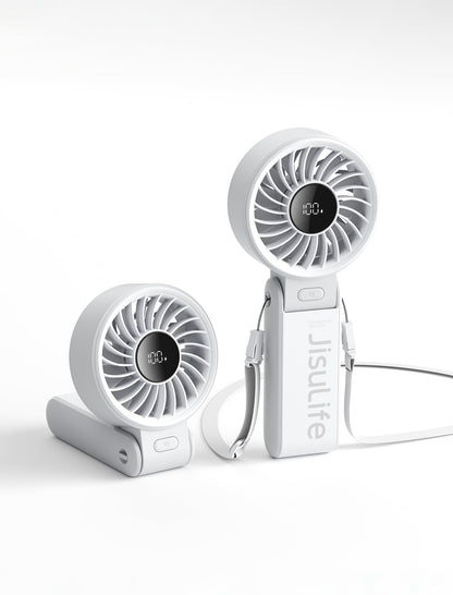 JISULIFE Portable Handheld Fan Life7: 3-in-1 Hand, Desk & Neck Fan-Gery