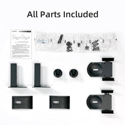 Suptek Speaker Wall Mounts - Dual Speaker Stands for Surround Sound, Universal Bracket, Tilt Swivel Shelves Up to 55lbs (Black, 2 Pack)