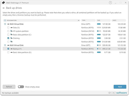 O&O DiskImage 21 Premium - Reliable data backup for Windows PCs, hard drives +SSDs. System recovery, disk cloning + data loss protection for Win 11, 10