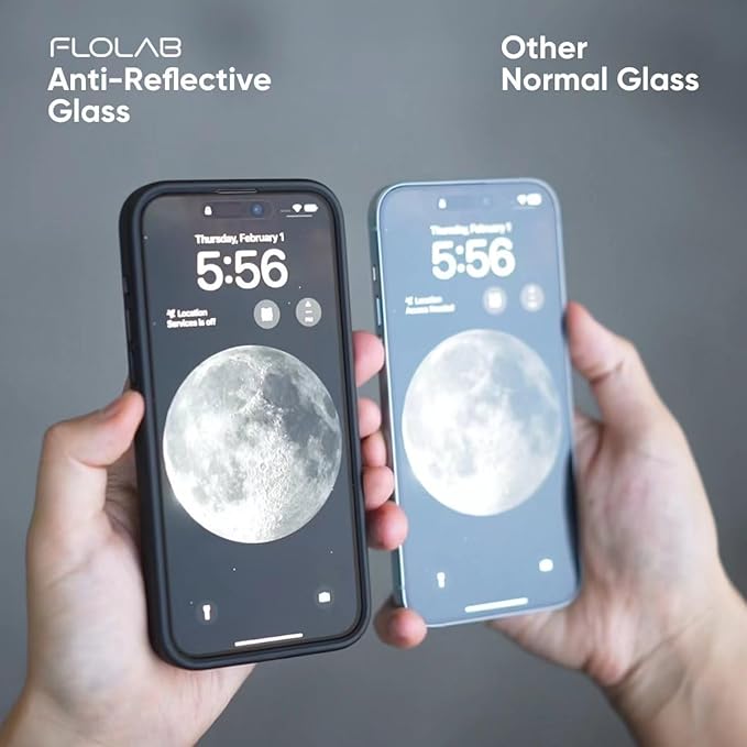FLOLAB NanoArmour ONETIME PRO for iPhone 15 Pro Screen Protector, Anti-Reflective, Anti-Rainbow, 3D Tempered Glass, Ultra Clear, Edge Reinforced, Easy Install, Dust-Free, Scratch Resistant