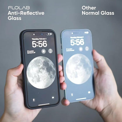 FLOLAB NanoArmour ONETIME PRO for iPhone 15 Pro Screen Protector, Anti-Reflective, Anti-Rainbow, 3D Tempered Glass, Ultra Clear, Edge Reinforced, Easy Install, Dust-Free, Scratch Resistant