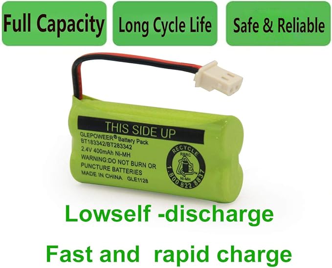 BT183342 BT283342 BT166342 BT266342 BT162342 BT262342 Battery Compatible with CS6114 CS6419 CS6719 EL52300 CL80111 Cordless Handset Phone (Pack of 2)