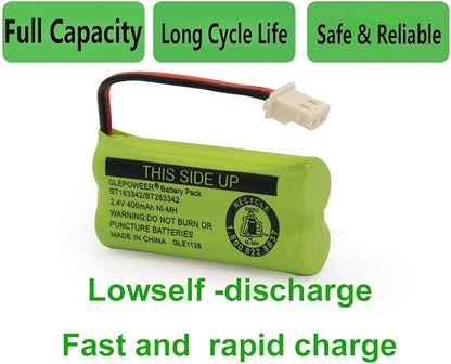 BT183342 BT283342 BT166342 BT266342 BT162342 BT262342 Battery Compatible with CS6114 CS6419 CS6719 EL52300 CL80111 Cordless Handset Phone (Pack of 2)