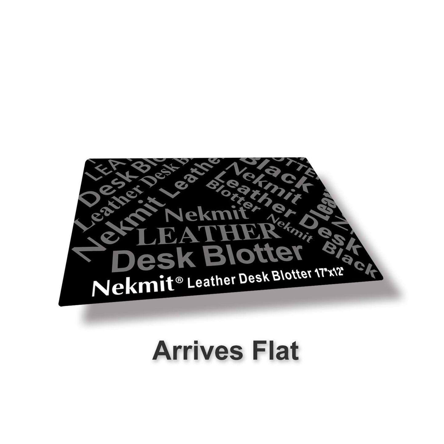 Nekmit Leather Desk Blotter Pad 17 x 12 Inches, Flat, Non-Slip, Waterproof, Black