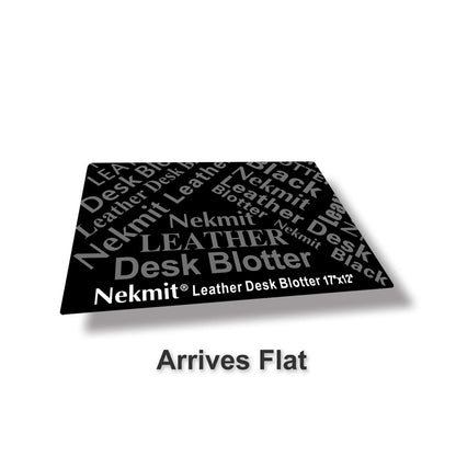 Nekmit Leather Desk Blotter Pad 17 x 12 Inches, Flat, Non-Slip, Waterproof, Black