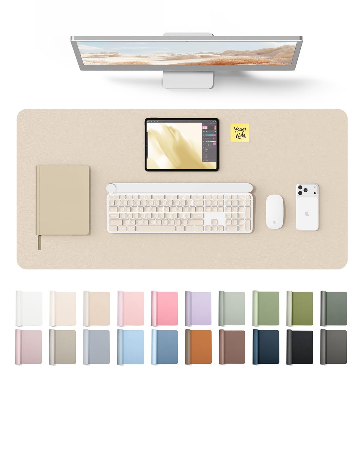 YSAGi Desk Protector&Blotter, Non-Slip Waterproof Leather Mouse Pad