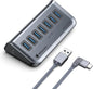 Yottamaster 7 Port USB 3.0 Hub, Data USB Hub Splitter with 3.2ft Cable Compatible with MacBook, Mac Pro, Compatible with Mac Mini, iMac, Laptop, PC, USB Flash Drives, Mobile HDD, Printer (3.2ft)