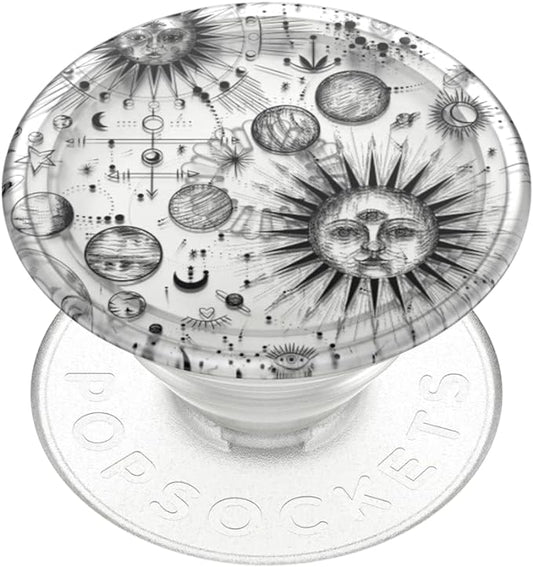 PopSockets Adhesive Phone Grip, Holder, Phone Stand, Celestial - Translucent Cosmic Sun