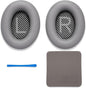 Premium Replacement Ear Pads for Bose QC2, QC15, QC25, QC35 I & II – Soft Protein Leather & Memory Foam Cushions – Enhanced Noise Isolation – Easy Installation Kit & Cleaning Cloth (Silver)