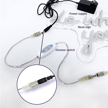 12V DC Sensitive Dimmer Switch for Led Light, Unique Female Male Led Dimmer Controller with 1 Female Power Jack Adapter, Brightness Adjustable for LED Strip Light, Neon Light, Neon Sign