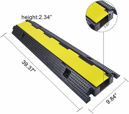 YONSHENG Rubber Cable Ramp Cord Cover Cable Protector Ramps Wire Hose Protective 1 Channel 22000Lbs Load Capacity Traffic Speed Bump for Asphalt Concrete Gravel Driveway Indoor Outdoor, 5 Pack