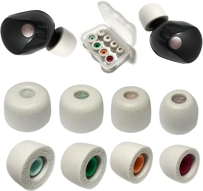 Memory Foam Tips for Sony WF-1000XM5 Replacement Tips for WF-1000XM5 WF-1000XM4 Earbuds Case, 4 Pairs Gray