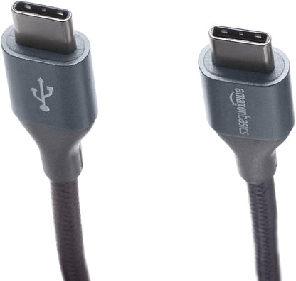 Amazon Basics USB C to USB C Cable, New Nylon USB C Charger Cable (10 feet, Type C 60W(3A) for iPhone 15/15 Pro/15 Plus/15 Pro Max, iPad mini 6/ Pro 2021, MacBook Pro 2020, Samsung Galaxy S23,Switch