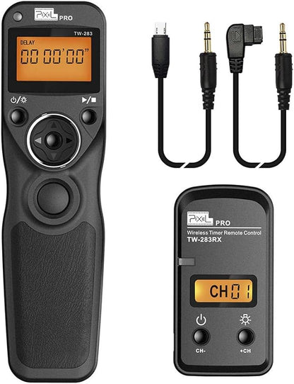 Remote Control Compatible for Sony, Pixel Wireless Shutter Release Cable TW-283 S1/S2 Timer Remote Control Compatible for Sony Alpha A100 A350 A450 A550 A560 A9 A99 A77 A7RII A7