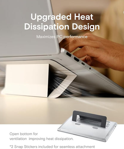 MOFT Laptop Stand for Desk, Adhesive Airflow Laptop Cooling Riser for Heat Dissipation with 2 Adjustable Viewing Angles, Foldable & Portable Computer Stand Compatible with Laptops 11"-16",Misty Cove