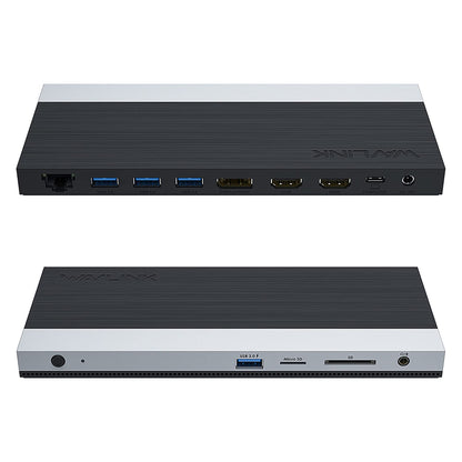 WAVLINK USB C Docking Station 3 Monitor with 100W PD, USB-C Laptop Dock Triple Display for Dell Hp Lenovo Windows, Type C Adapter Hub - Dual HDMI, DisplayPort, Ethernet, 4 USB3.0, SD/TF Slot, Audio