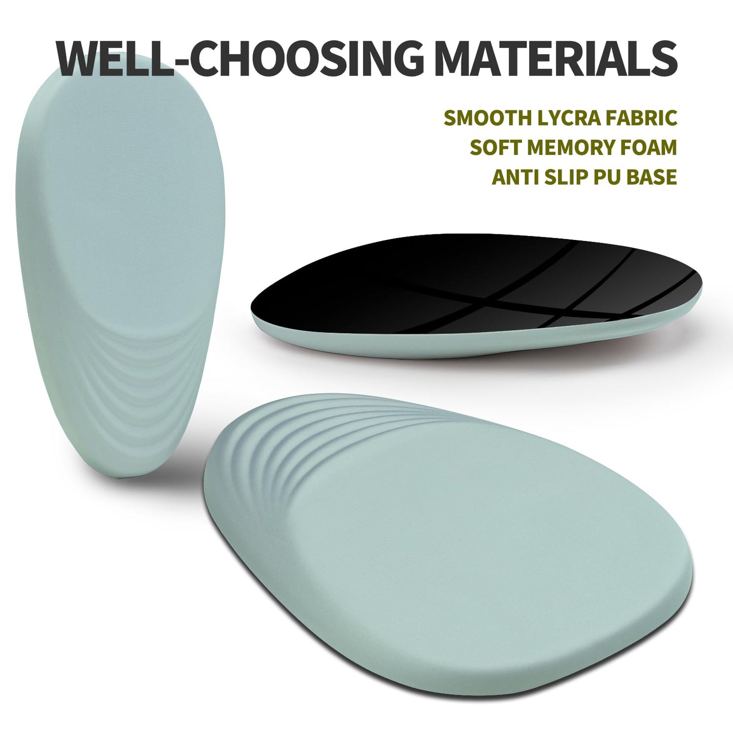 Hokafenle Ergonomic Mouse Pad Wrist Support, Terraced Slope Carpal Tunnel Wrist Pad for Mouse with Unibody Memory Foam, Wrist Rest Pain Relief Mousepad (Light Cyan, 11.8x7.9 in)